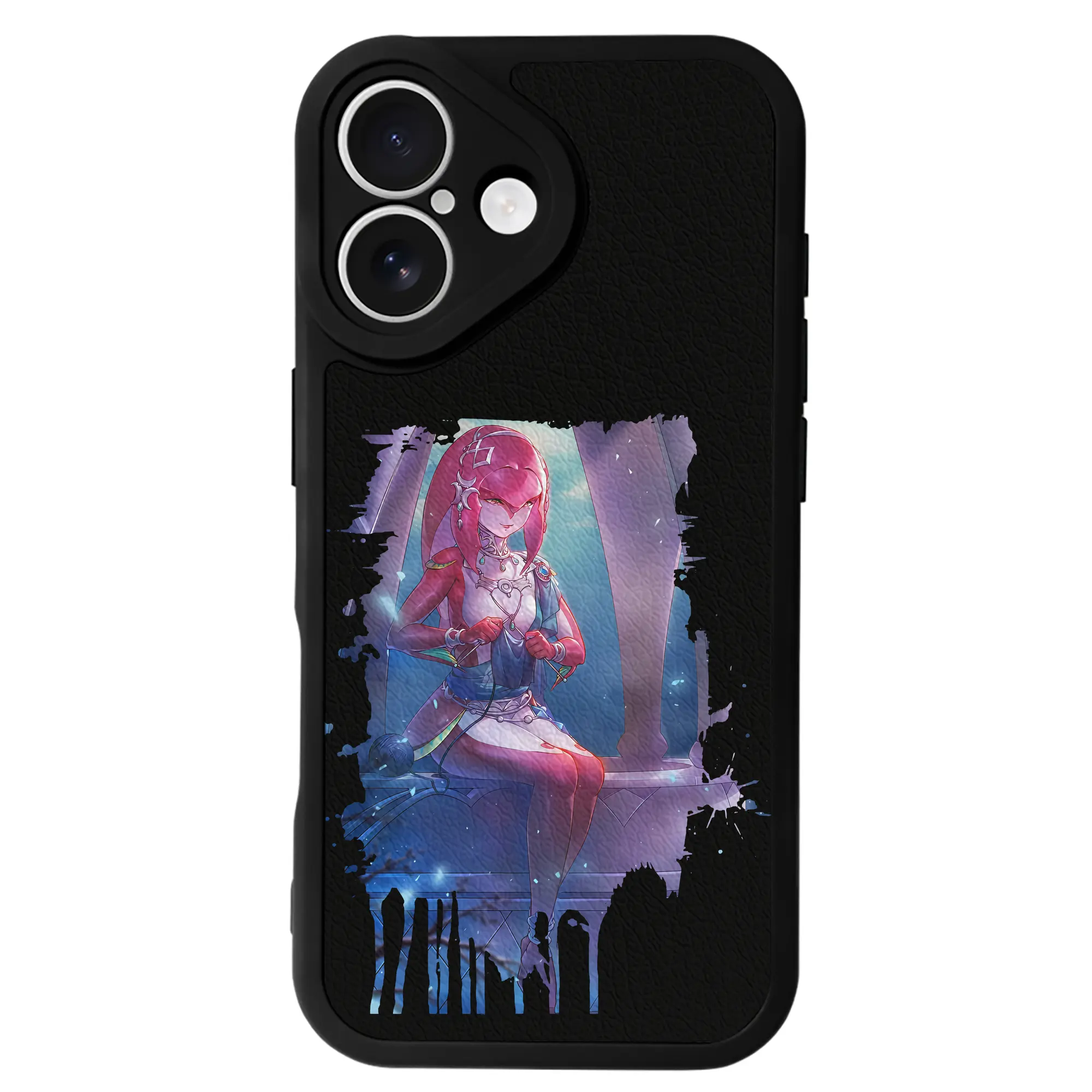 ゼルダの伝説 グッズ,Mipha - IPhone 16シリーズ対応 ・ シリコンスマホケース ・ レザー調 ・ 高精度フィット ・ 耐衝撃 ・ ワイヤレス充電対応 ・ 精密カット